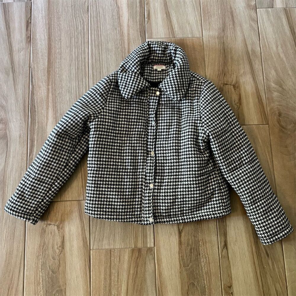 Andrée by Unit Women's Houndstooth Quilted Jacket Black Size L